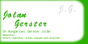 jolan gerster business card